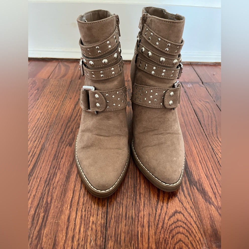 Steve Madden Taupe Studded Ankle Booties